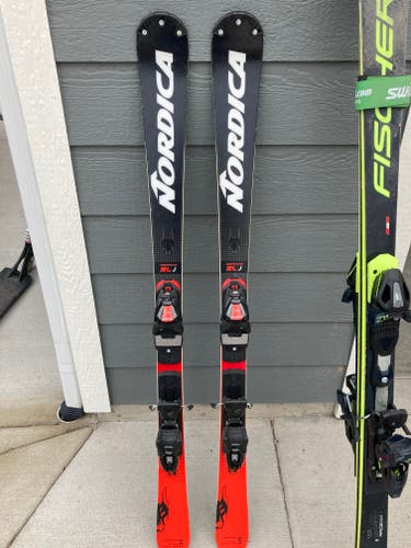 Used Unisex Nordica 135 cm Racing Dobermann SL Jr Skis With Bindings