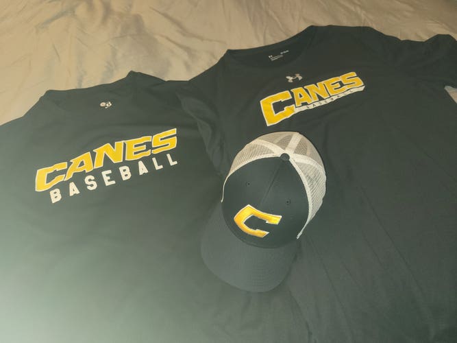 Canes baseball shirt and hat