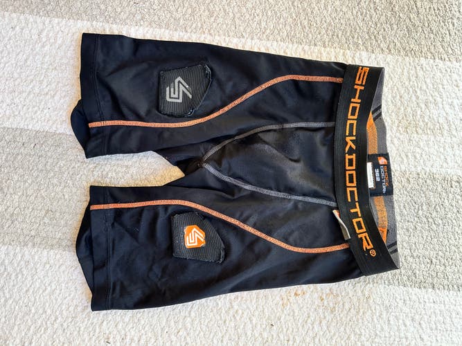 Black Used Medium Boys Shock Doctor Shorts