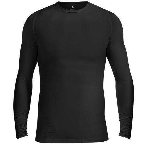 BSN Sports Mens Long Sleeve Black Compression Top Base Layer Shirt New MSRP $25