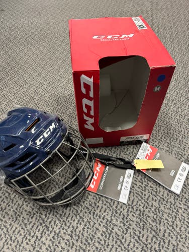 CCM Navy Tacks 710 Combo helmet Medium