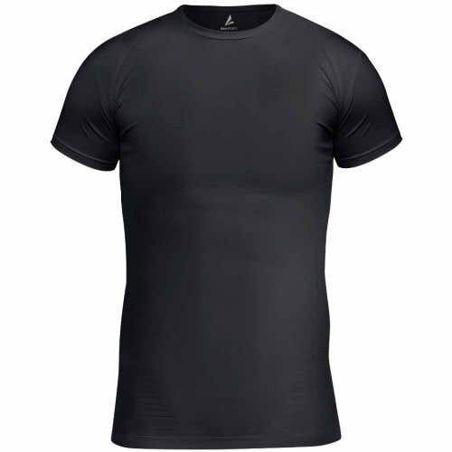 BSN Sports Mens Short Sleeved Black Compression Top Base Layer Shirt New $23