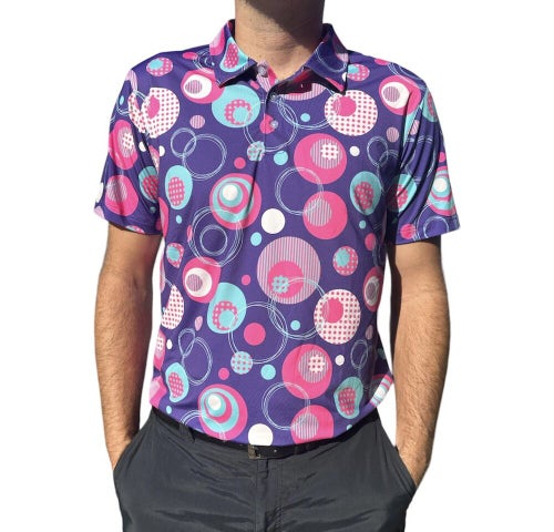 Logie Joe’s Purple Nurple Golf Polo Shirt Men’s Medium 92% Polyester 8% Spandex