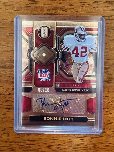 Ronnie Lott 08/10 49ers 2023 Panini Gold Standard Super Bowl Diamond Signatures