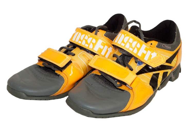 Vintage Reebok Men Size 8 CrossFit Lifter Lifting Shoes - Neon Orange Gray 2013
