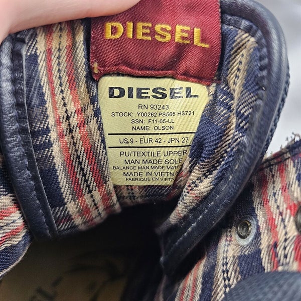 Diesel Olson Mens Size 9 Blue Yellow Red Lace Up Casual Hiking Walking Boots