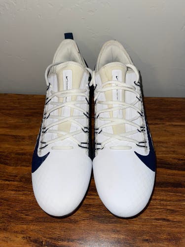 White/Navy Men's Turf Cleats High Top Alpha Huarache 7 Pro