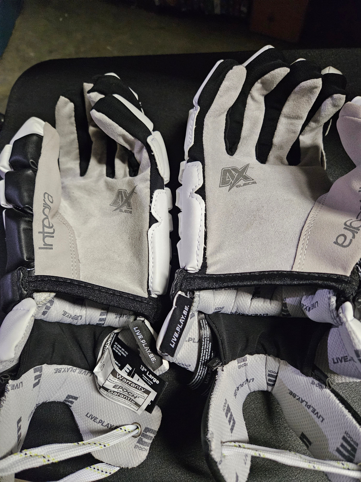 New Player's Epoch Integra Pro Lacrosse Gloves issued by Long Island Express Lacrosse Club13"