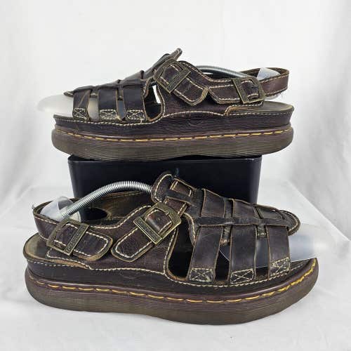 READ England Dr. Martens 8092 Brown Chunky Fisherman Sandals Y2K Mens Size US 13