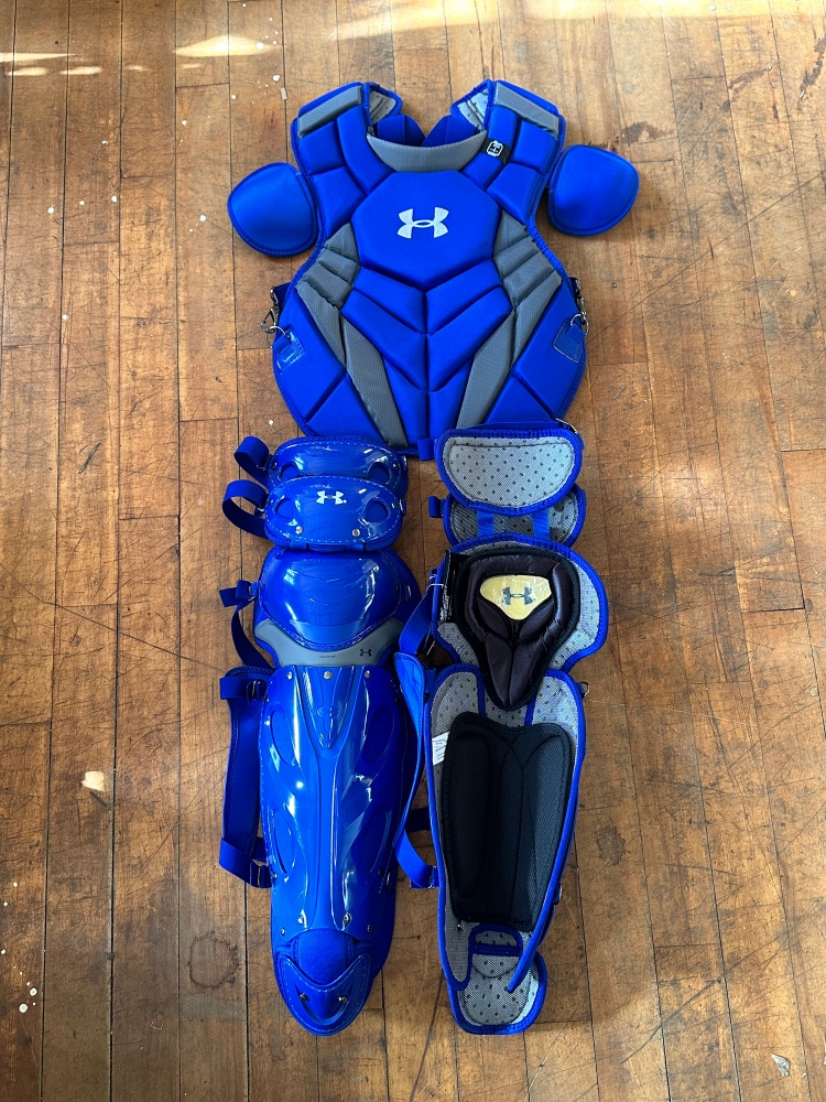 New Under Armour UACKCC4-AP Catcher's CP+LG Combo Royal