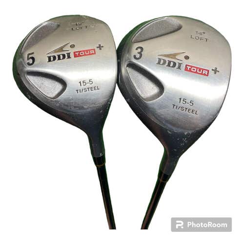 DDI Tour + 14° 3 Wood & 19° 5 Wood Golfsmith Carbon Tour 5.0 R Flex Graphite RH