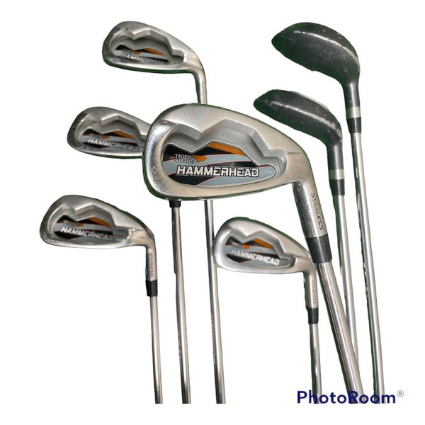 Tiger Shark Hammerhead 3 4 Hybrid & 5-9 Iron Regular Flex Steel Shafts RH