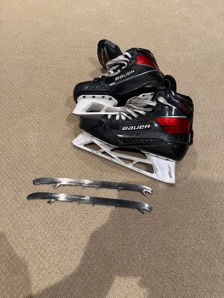 Used Bauer Regular Width Size 9.5 Supreme UltraSonic Hockey Goalie Skates