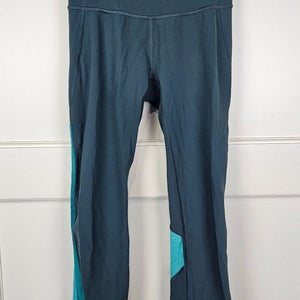 Lululemon Mix & Mesh Crop Leggings Women 2 Green High-Rise Stretch Yoga Athletic