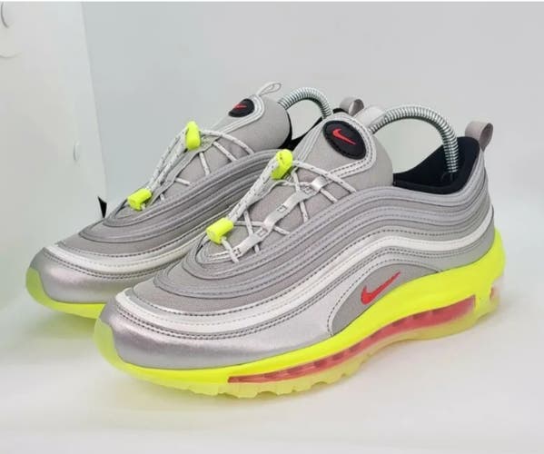 Nike Air Max 97 RFT Laceless GS Silver Volt BQ8437 002 Youth Size 7Y Womens 8.5