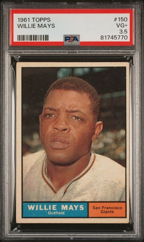 1961 Topps Baseball #150 Willie Mays San Francisco Giants - PSA 3.5