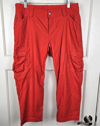 Duluth Trading Women's Dry On The Fly Capri Pants Size 8 Orange Stretch Cargo
