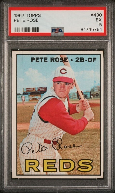 1967 Topps Baseball #430 Pete Rose Cincinnati Reds - PSA 5