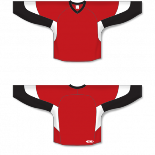 Athletic Knit H6600 Hockey Jersey -1 Player-NEW- RedBlkWhite