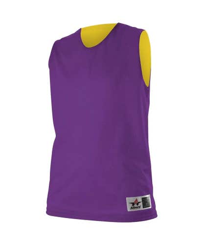Alleson Athletic Womens 560RW L  Purple Gold Reversible Mesh Practice Jersey New
