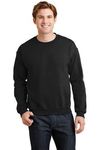 Gildan Unisex Mens G180 Size Extra Large Black Heavy Blend Crewneck Sweatshirt