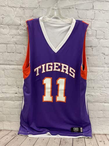Game Gear Unisex Mesh Reversible Size M Tigers Purple White Practice Jersey New