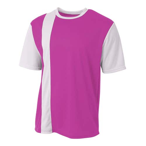 A4 Youth Active Performance Size XS Fuschia Pink Short Sleeve Soccer Shirt New