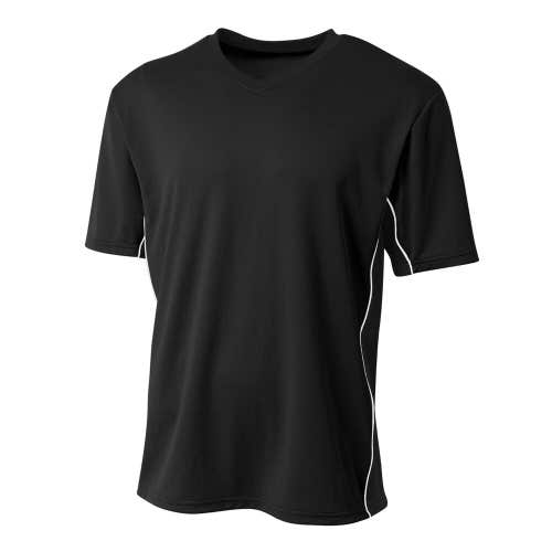 A4 Youth Unisex Boys Girls NB3018 Liga Black Short Sleeve Soccer Jersey New