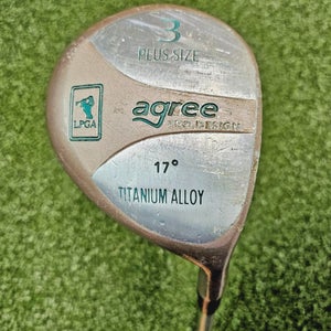 LPGA Agree Plus Size 3 Wood 17* RH / Ladies Graphite ~42.25" / NEW GRIP / jd6585