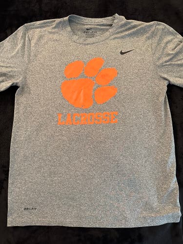 Clemson Lacrosse Gray Short Sleeve Shirt - Medium