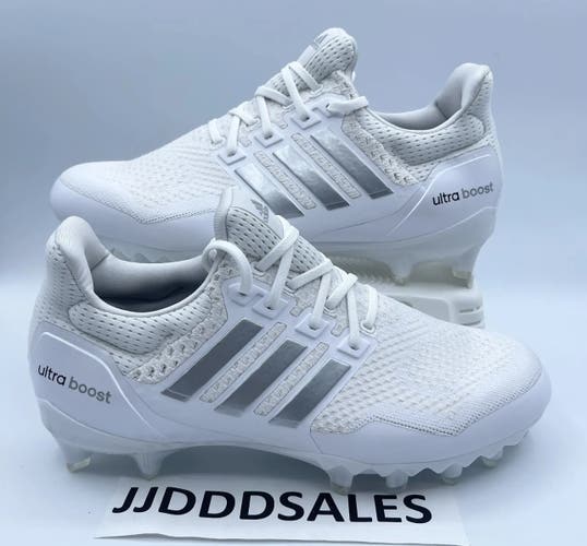 Adidas UltraBoost PE Football Cleats White Gray Silver Chrome HP8836 Men’s Sz 13.5