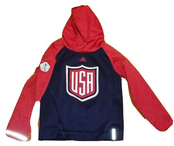Adidas World Cup Of Hockey 2016 Team USA Youth M Medium Hoodie Sweatshirt NHL
