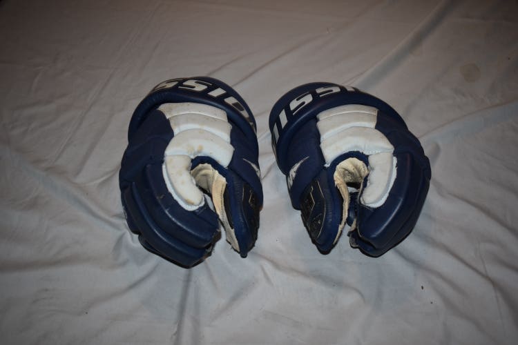 Mission Warp6 3-Finger Hockey Gloves, Blue/White  - Good Condition!