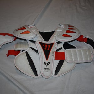 Warrior Rabil Next Lacrosse Shoulder Pads, White/Red/Black, Youth Medium