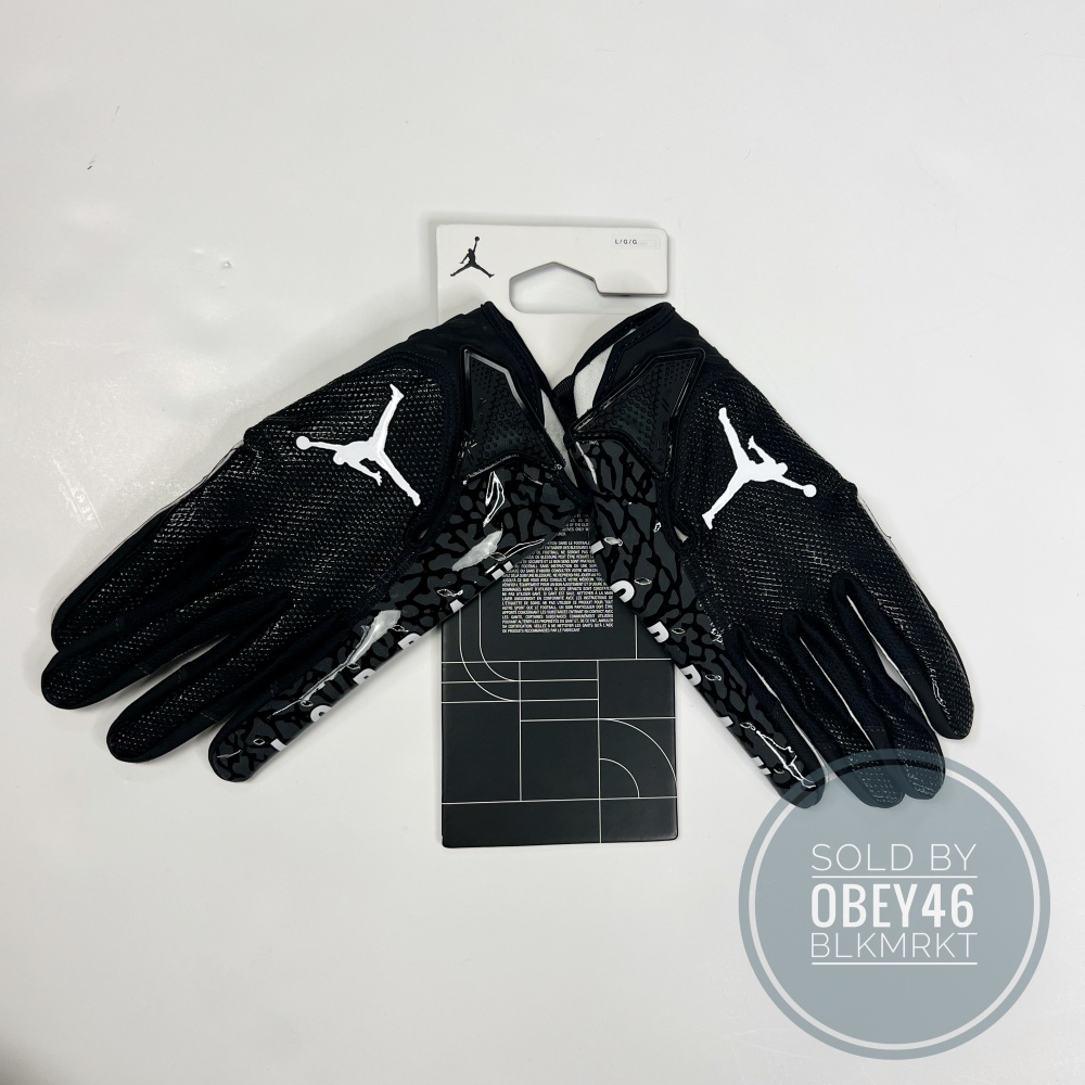 Nike Jordan Jet 7.0 Football Gloves Black Grey Magnigrip+ Men's Size XXL NWT  $70