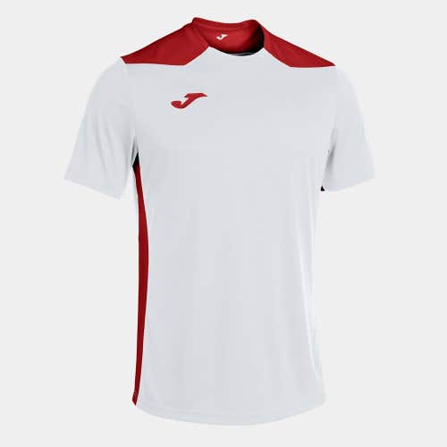 Joma Mens Championship VI Size Extra Small White Red Short Sleeve Shirt NWT $25