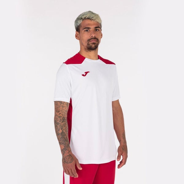 Joma Mens Championship VI Size Extra Small White Red Short Sleeve Shirt NWT $25