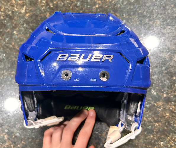 Used Blue Medium-Large Bauer Hyperlite Helmet