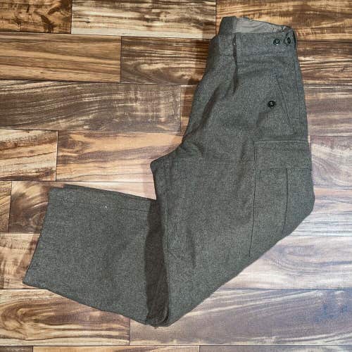 Vintage 1960s K Begemann Cargo Military Pants German Wool Army Pants Mens 32x30