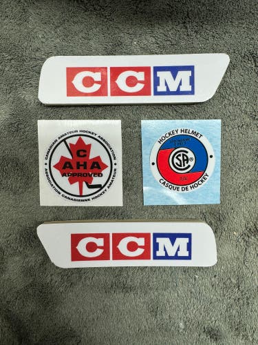 REPLICA CCM HT2 HOCKEY HELMET DECAL KIT WITH STICK ON FOAM BUMPERS