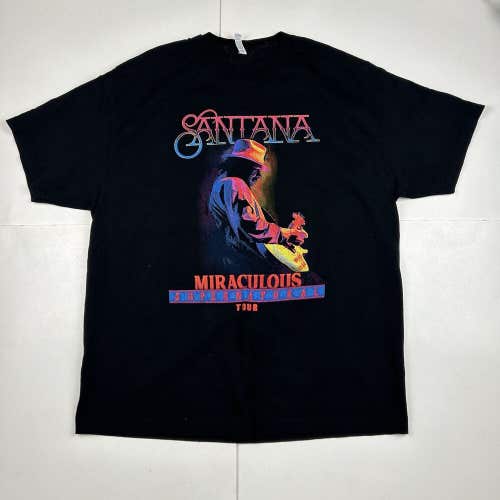 Santana Miraculous Supernatural Tour Graphic T-Shirt Black Merch Black Sz XL