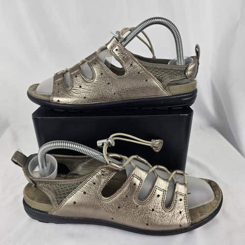 Ecco Shoes Womens Sandals Jab Toggle Metallic Gold Slingback Bungee Size 40 (9)