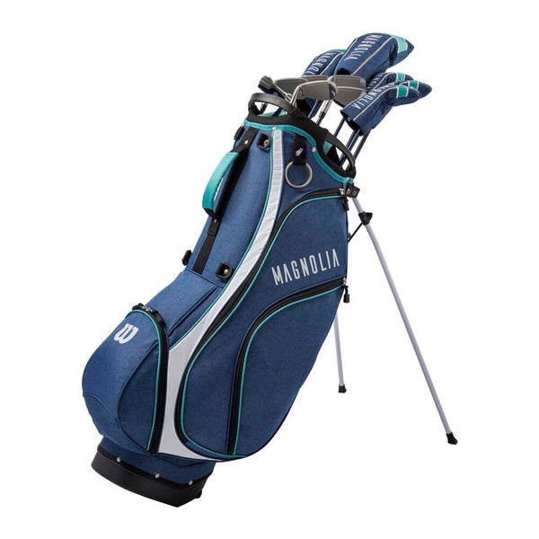 Wilson Ladies Magnolia Complete Golf Set Stand Carry Bag  Navy Aqua - Right Hand