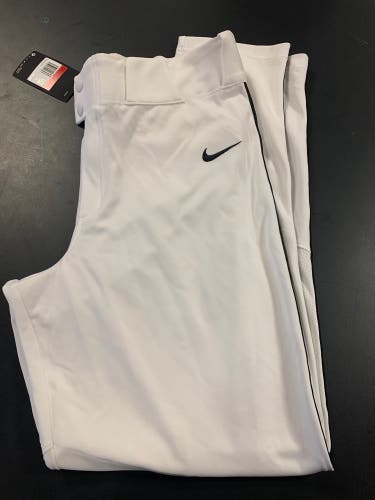 Men’s Nike Baseball Pant - white with black stripe