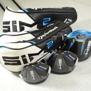 TaylorMade SIM2 Max 10.5* Driver, #3, #5 Fairway Wood Set Right Regular # 164749