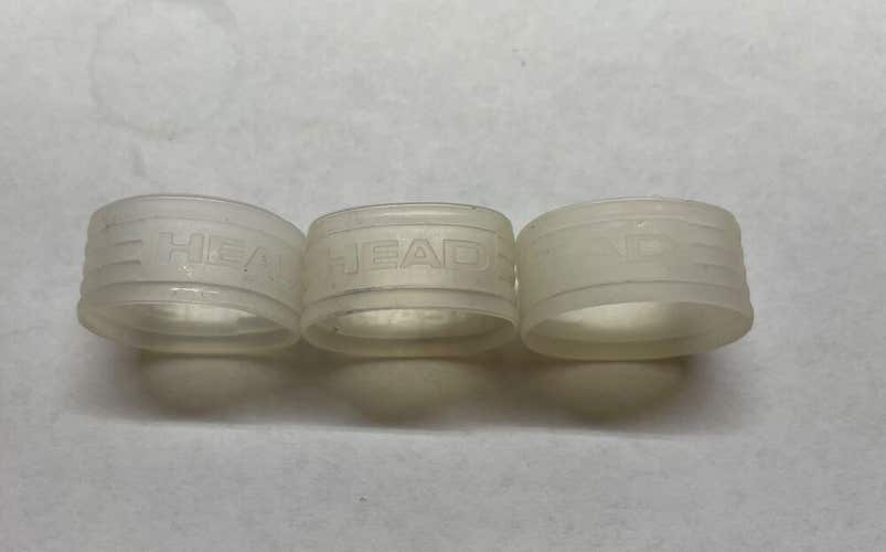 Head Rubber Grip Band Ring for Tennis Racquets Clear (used). Qty: 3