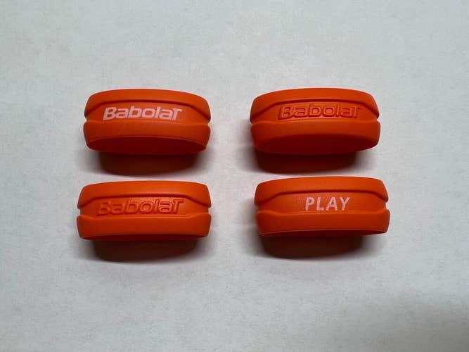 Babolat Orange Play Rubber Grip Band Ring For Tennis Racquets (NEW). Qty: 4