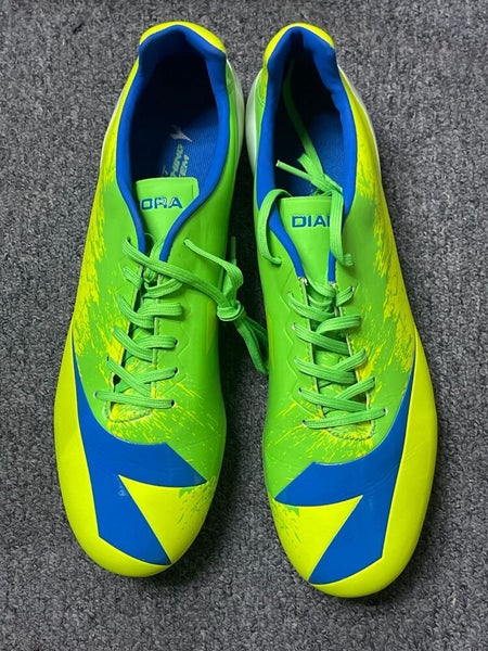 Diadora NA4 GLX14 Soccer Men Shoes (Yellow Fluo/Green Fluo) 11.5 US