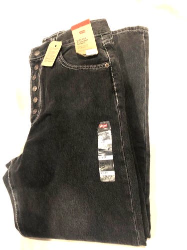 Levi's Ribcage Straight Ankle Black Jeans Women's 31x27 5 Button Fly $70 value