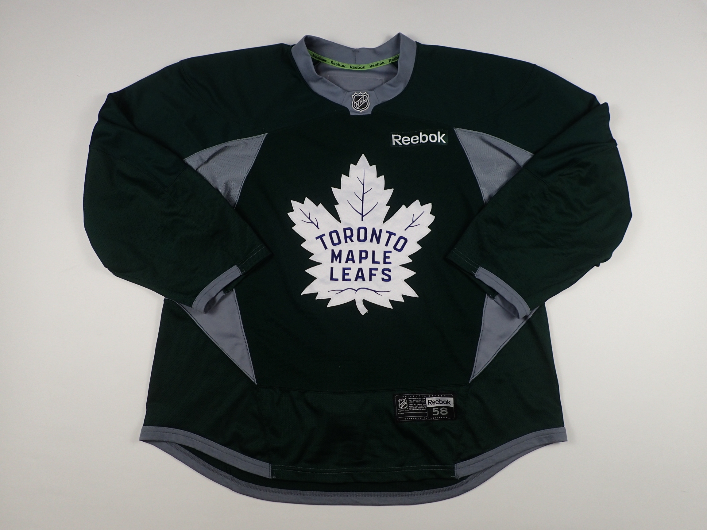Toronto Maple Leafs pro stock Reebok practice hockey jersey NHL Forest Green 58